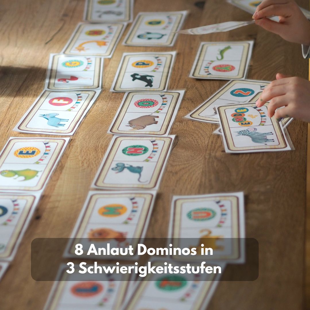 lesen lernen für Kinder -PDF kostenlos: Lernspiel Anlautdomino