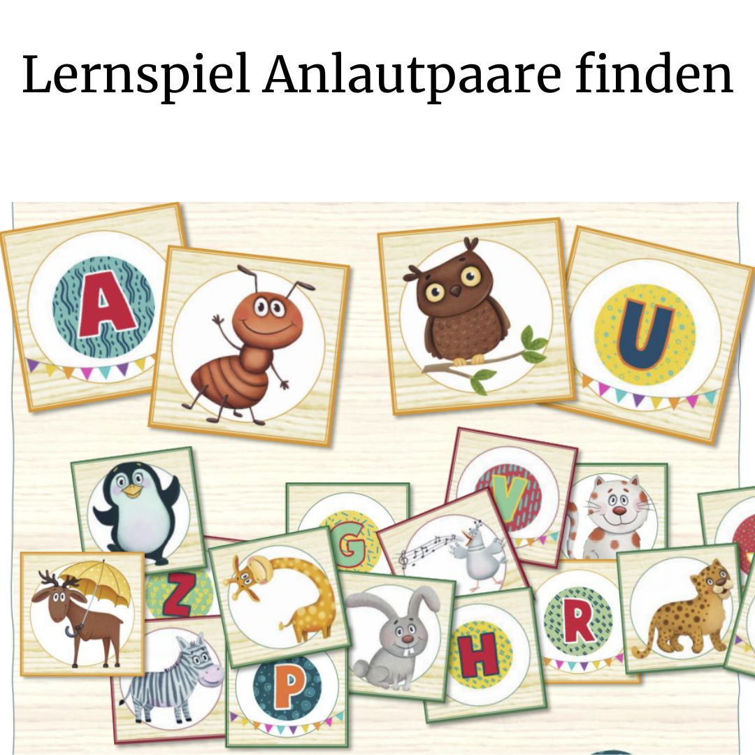 lesen lernen für Kinder -PDF kostenlos: Lernspiel Anlautpaare