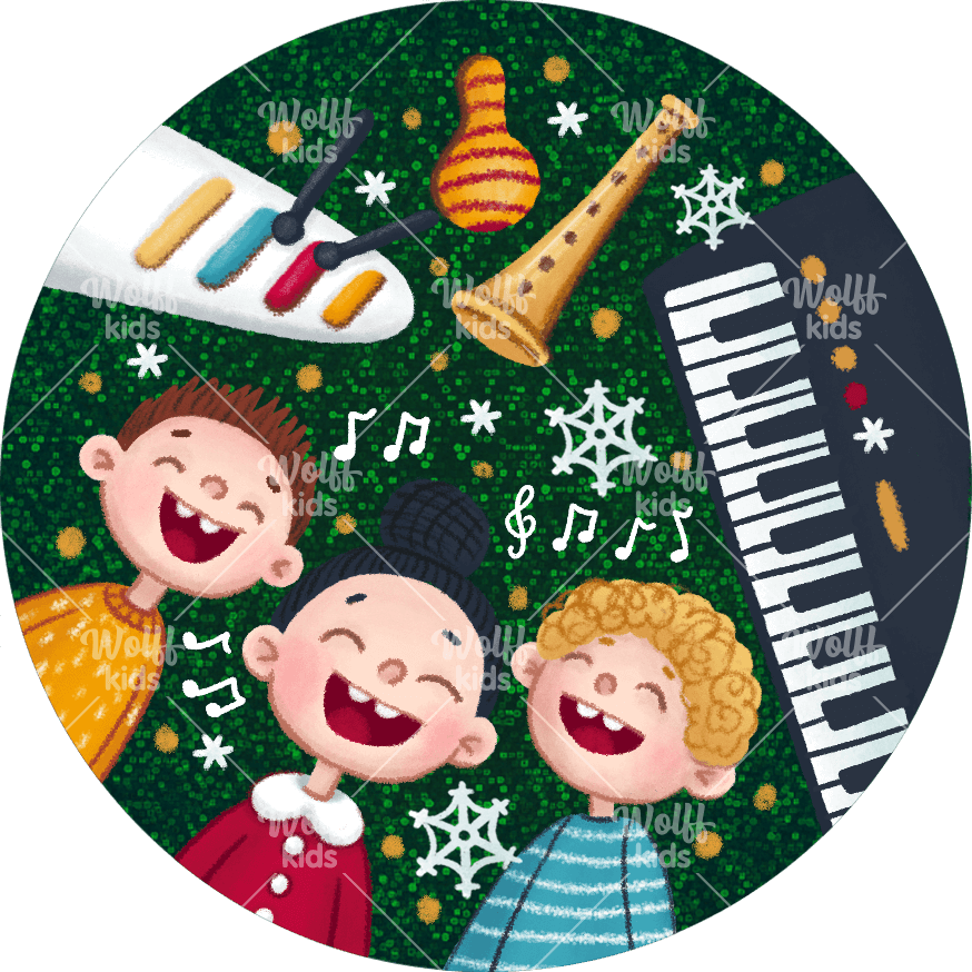 Einzelner Magnet: Musikunterricht, Flötenunterricht - Schulmagnet in 4 cm