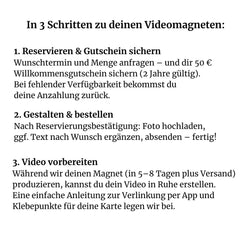 Videomagnete für Einladungs-und Dankeskarten oder Events