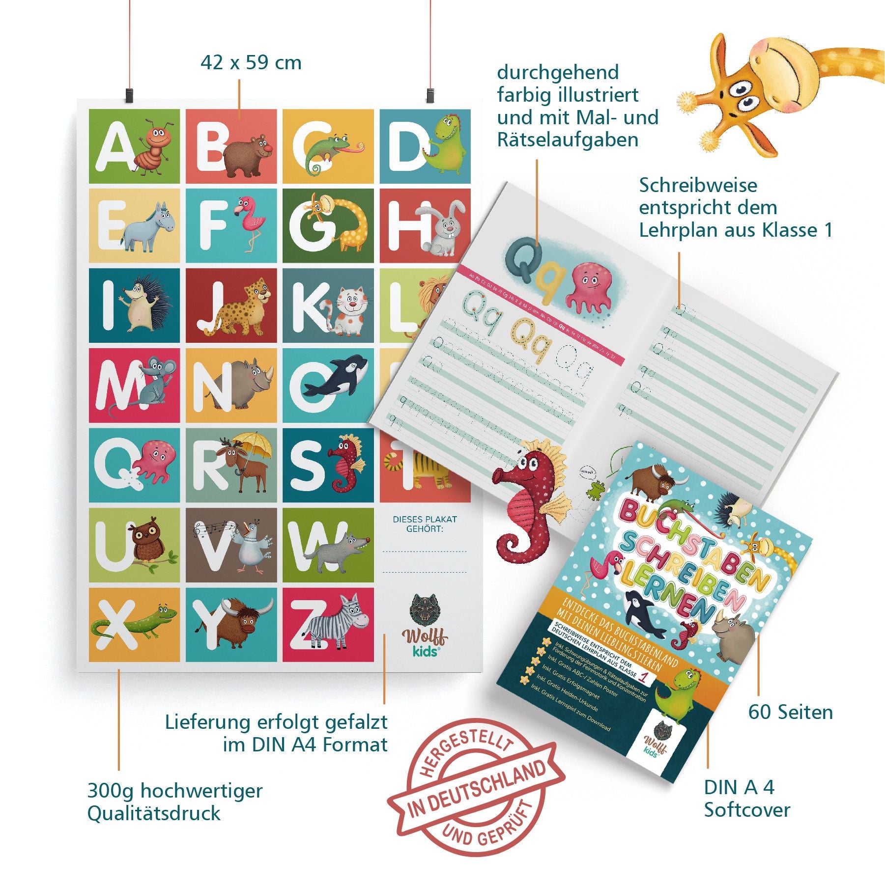 ABC-Set für Kitas & Schulen | 10 Schreiblernhefte + 10 Wendeposter