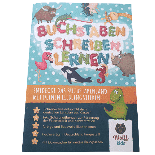 ABC-Übungsheft: Buchstaben schreiben lernen - farbig handillustriert