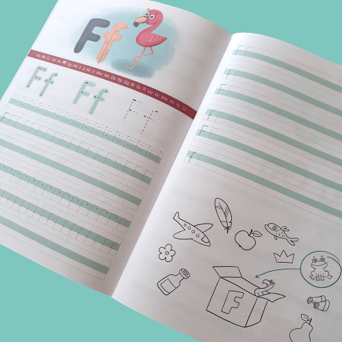 ABC-Übungsheft: Buchstaben schreiben lernen - farbig handillustriert