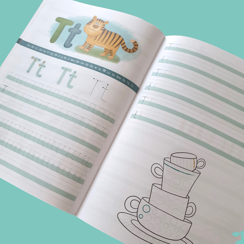 ABC-Übungsheft: Buchstaben schreiben lernen - farbig handillustriert