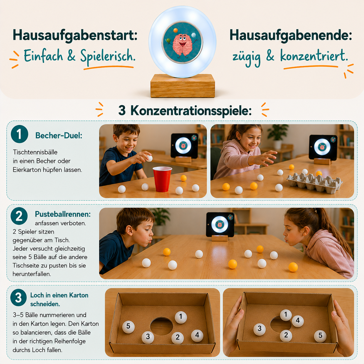 20 Tischtennisbälle für bewegtes & spielerisches lernen