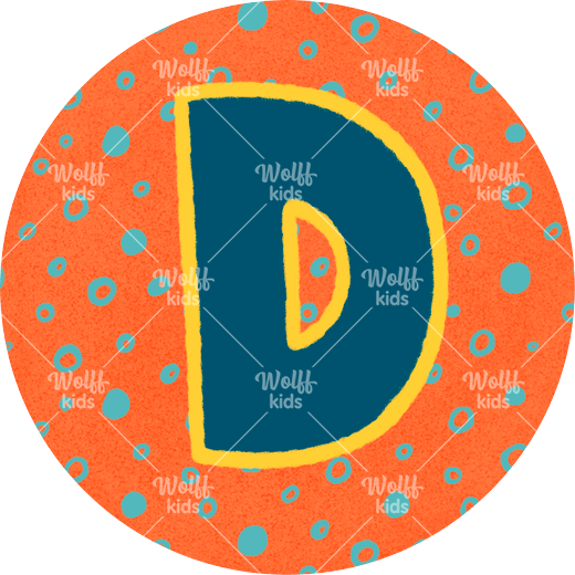 Einzelner Magnet: D orange, 4cm