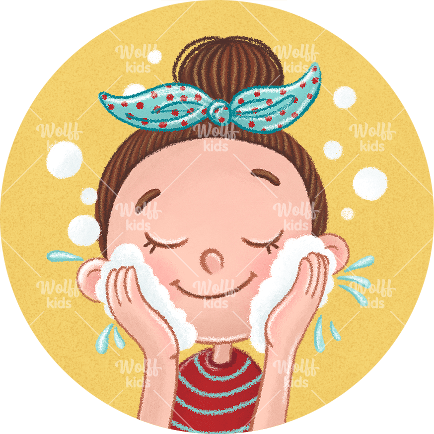 Einzelner Magnet: Gesicht waschen