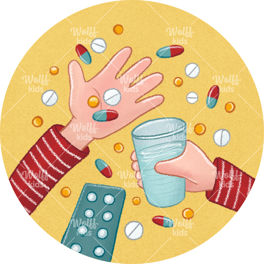 Einzelner Magnet: Medikamenteneinnahme für Kinder