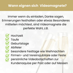 Videomagnete für Einladungs-und Dankeskarten oder Events