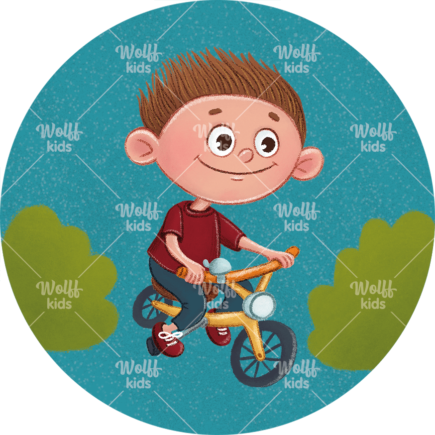 Einzelner Magnet: Fahrrad fahren Junge