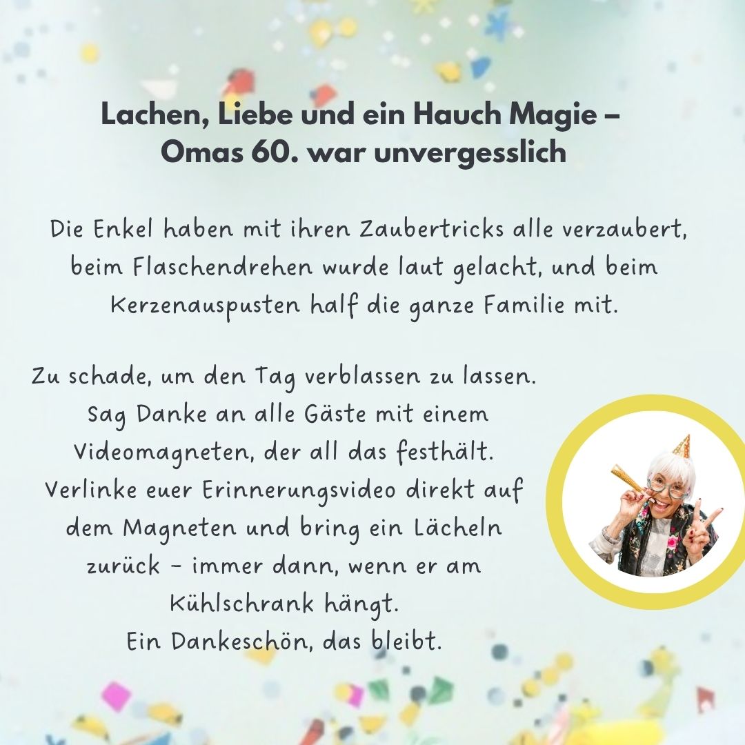 Videomagnete für Einladungs-und Dankeskarten oder Events