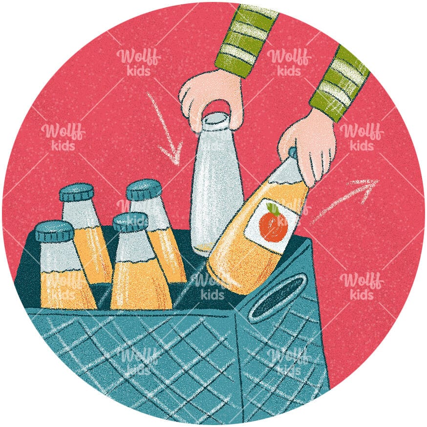 Einzelner Magnet: Getränke holen und Leergut entsorgen