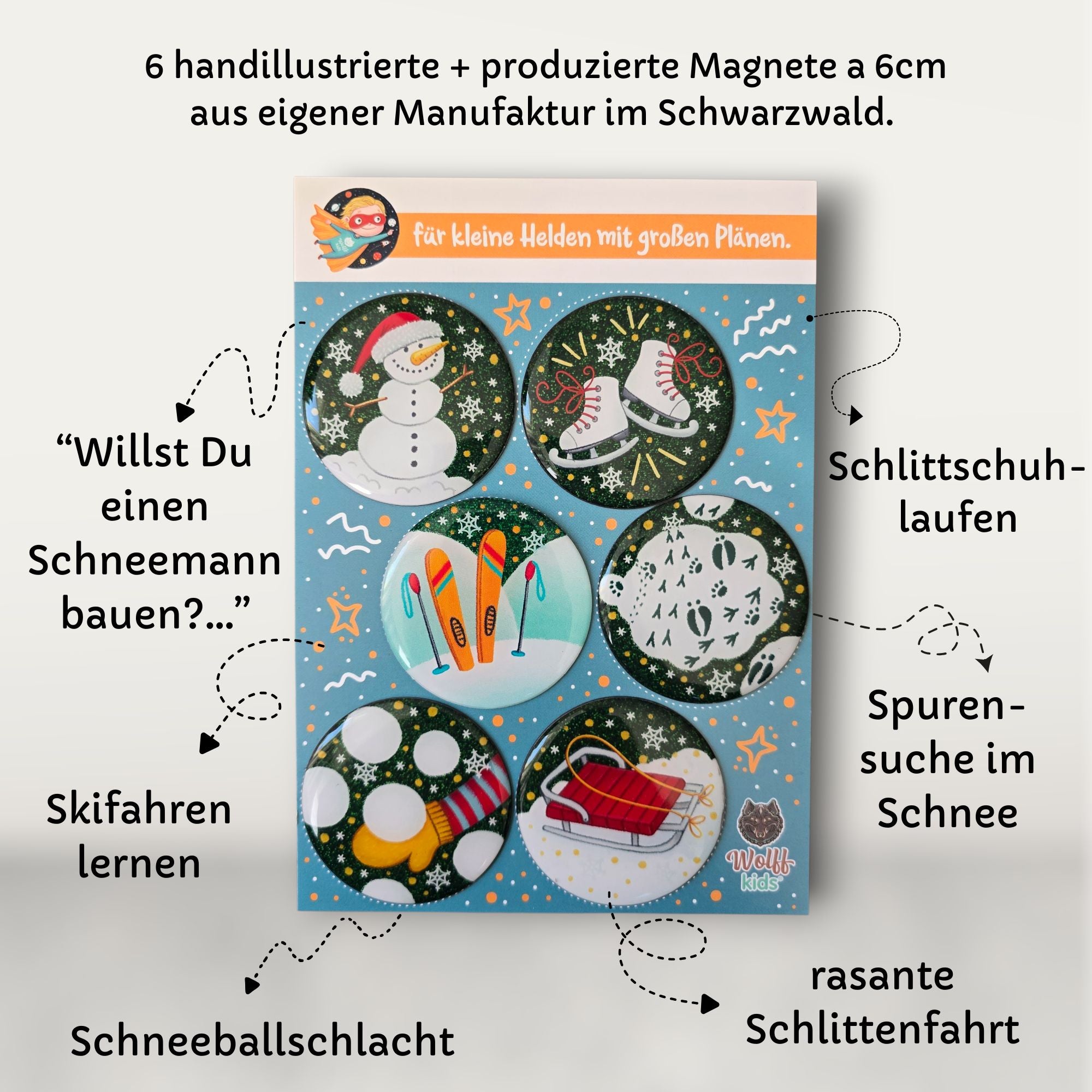 Schneegestöber: 5 Magnete + 1 🎁gratis