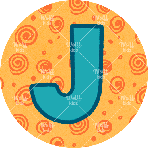 Einzelner Magnet: J orange, 4cm