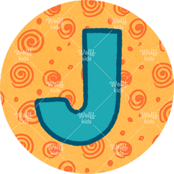 Einzelner Magnet: J orange, 4cm