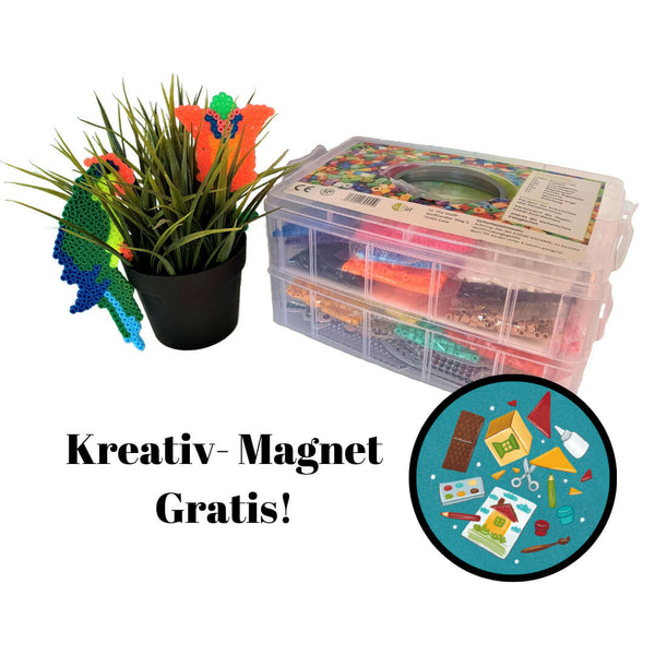 TM Essentials 741003 Little Creators Bügelperlen – Set Mit 2 Steckbrettern, Perlen & Bügelpapier – Nicht Für Unter 3 Jahre
