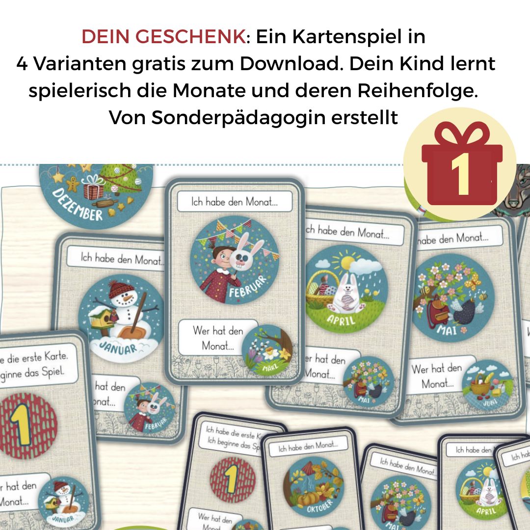 Monatsmagnete Januar bis Dezember