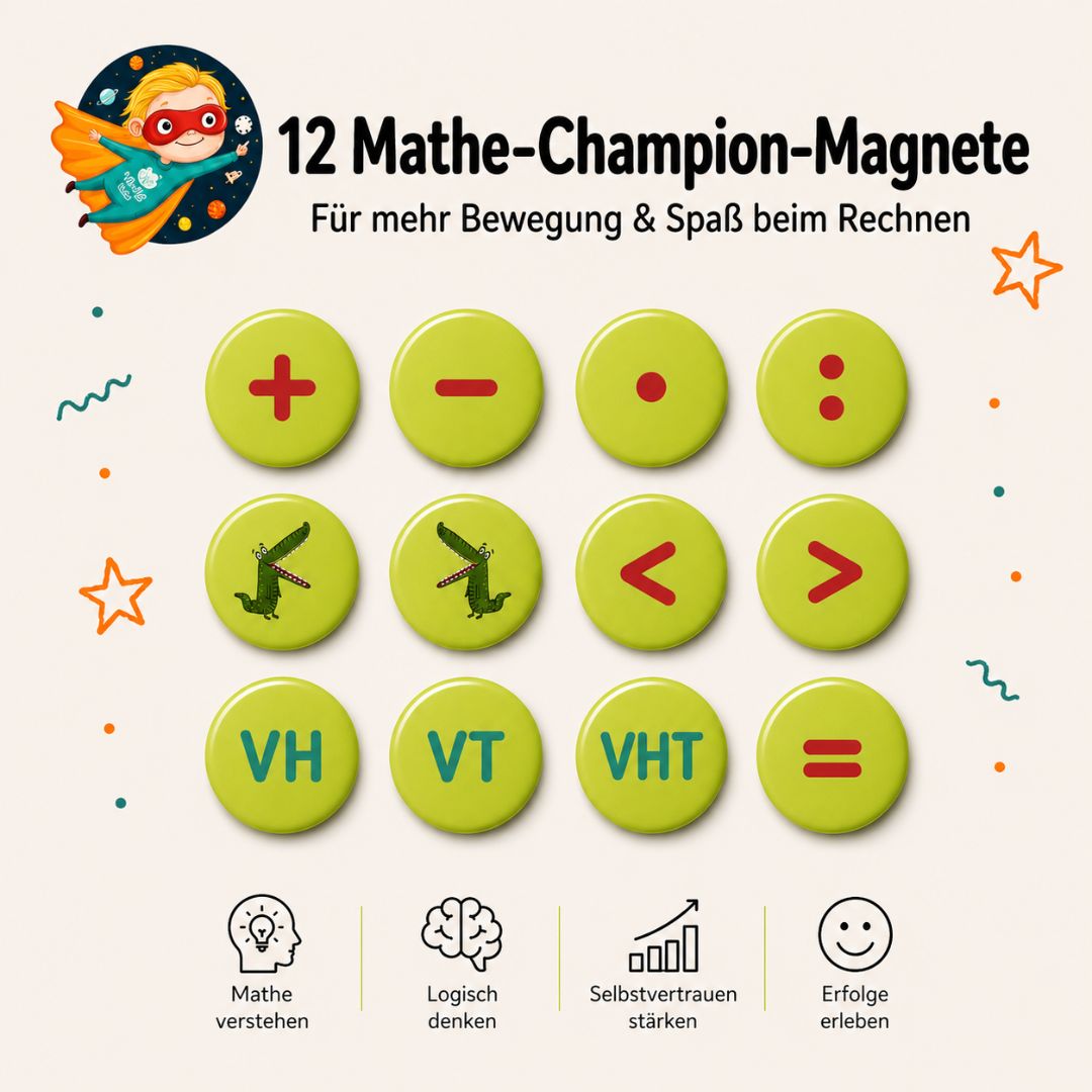 12 Mathe-Champion-Magnete a 4cm