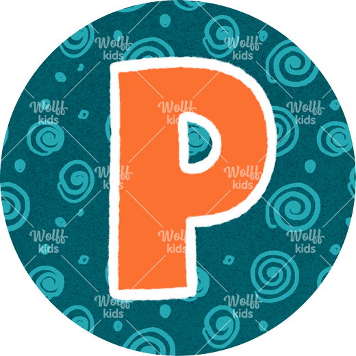 Einzelner Magnet: P blau, 4cm