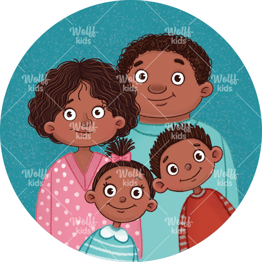 Einzelner Magnet. Malia, Mason und Jamal