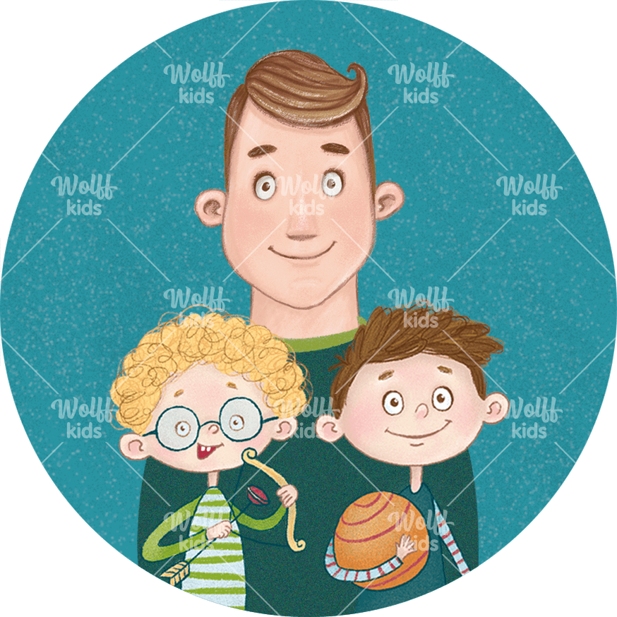 Einzelner Magnet. Malia, Mason und Jamal