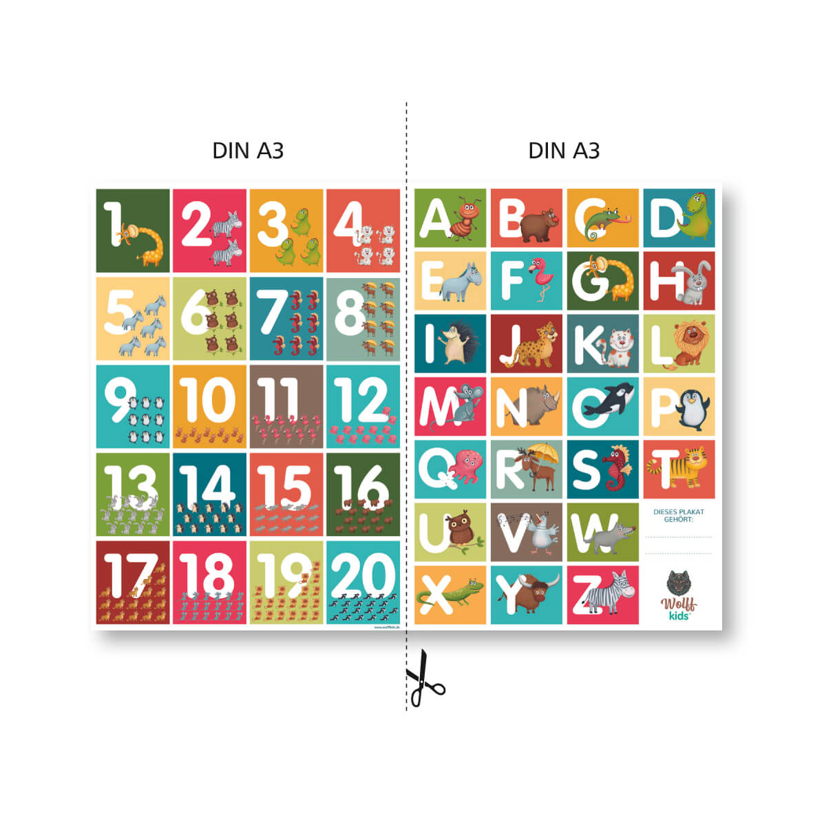 ABC Poster - Zahlen Poster zum wenden