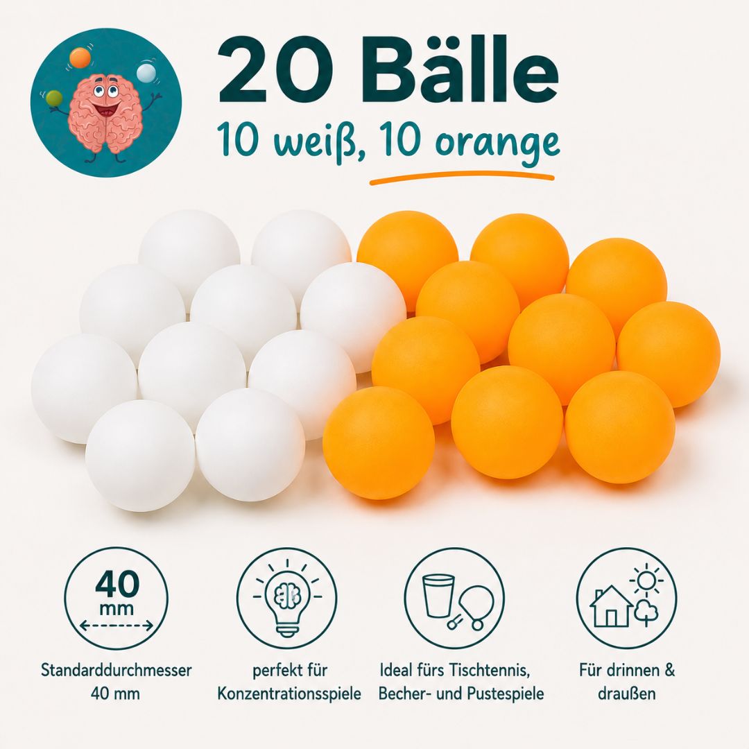 20 Tischtennisbälle für bewegtes & spielerisches lernen