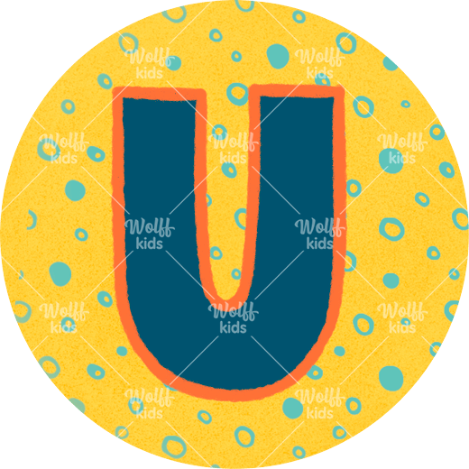 Einzelner Magnet: U gelb, 4cm