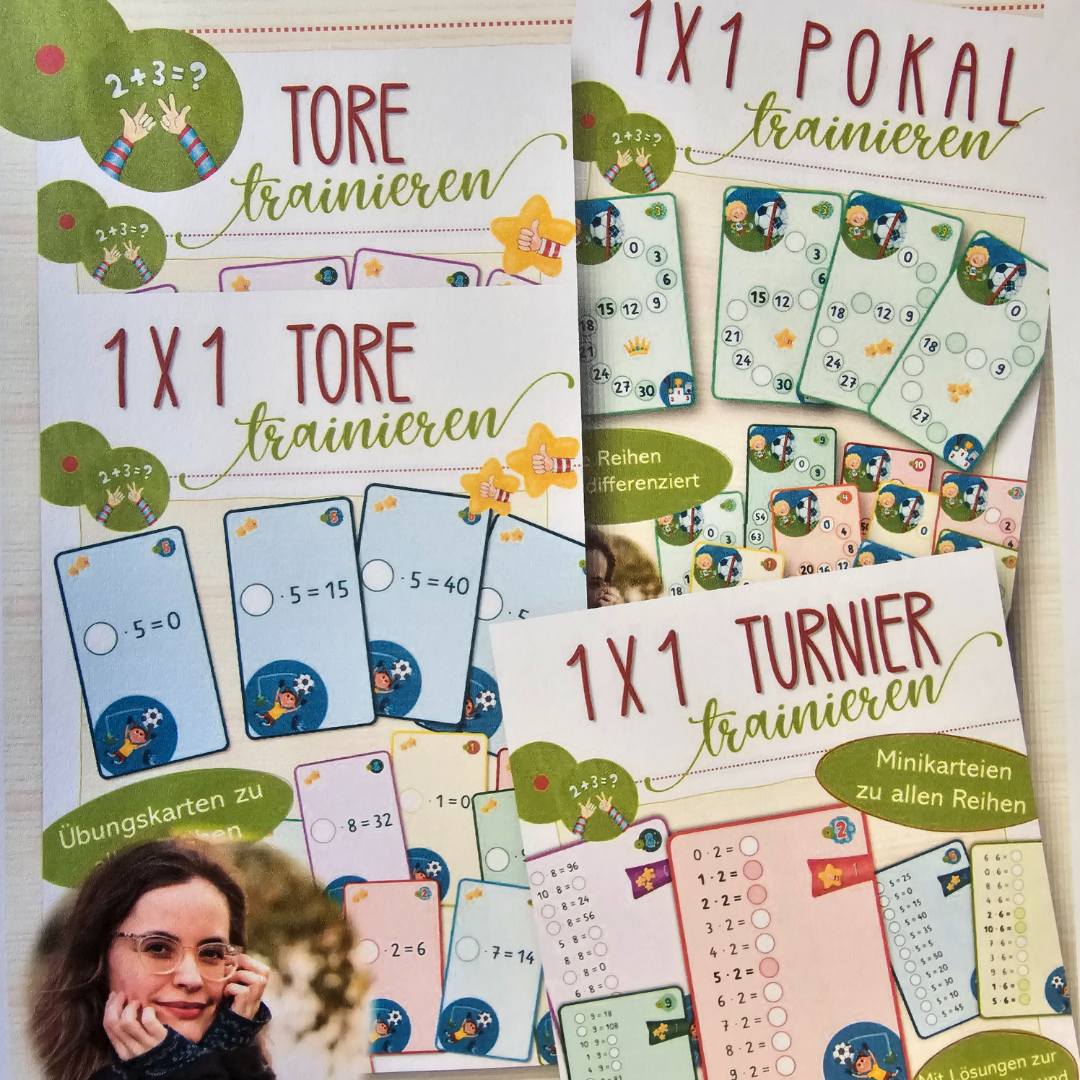 1 x1 spielend lernen: 320 Lernkarten, Brettspiele, Arbeitspass und Visionboard