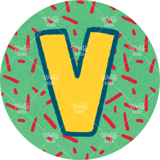 Einzelner Magnet: V grün, 4cm