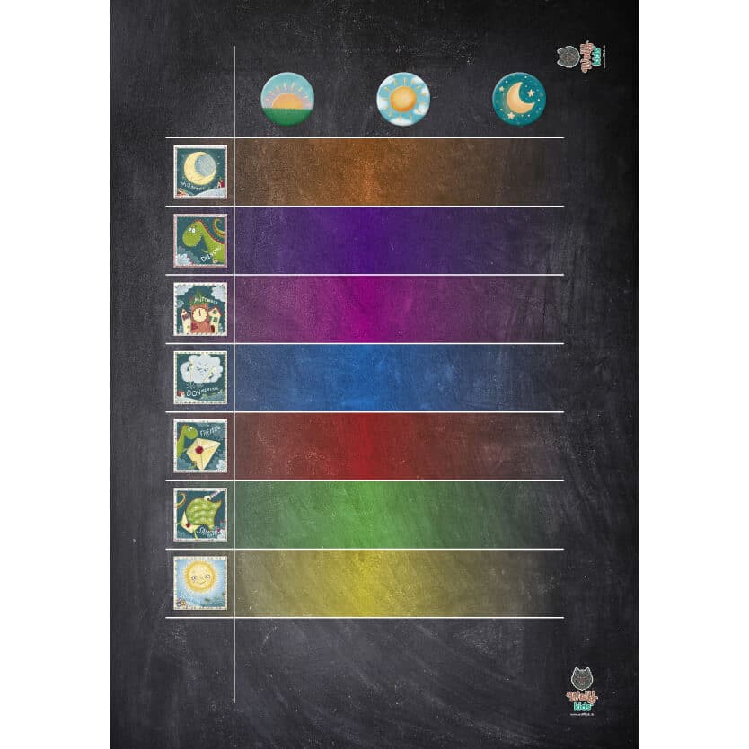 Poster für Stundenplan / Wochenplan DIN A1 schwarz