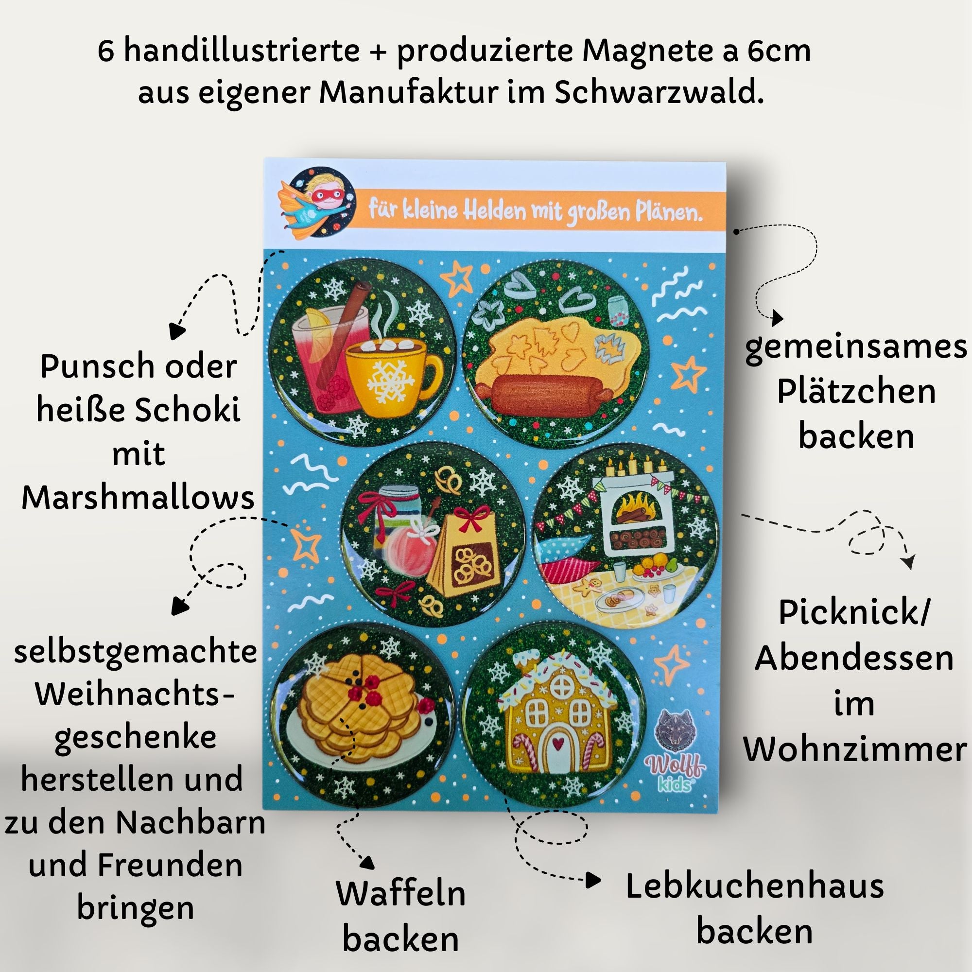 süße Adventsfreuden: 5 Magnete + 1 🎁gratis
