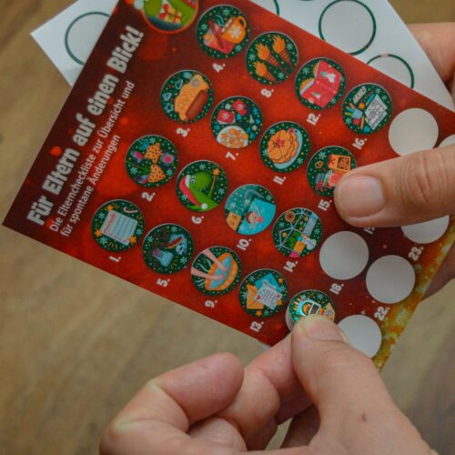 Adventskalender Aktivitäten Sticker mit Postkarte