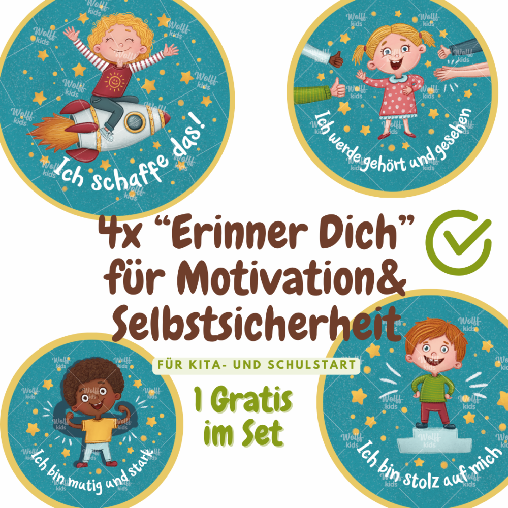 Affirmationen für Kinder für Mut und Selbstbewusstsein zum Kindergartenstart und Schulstart