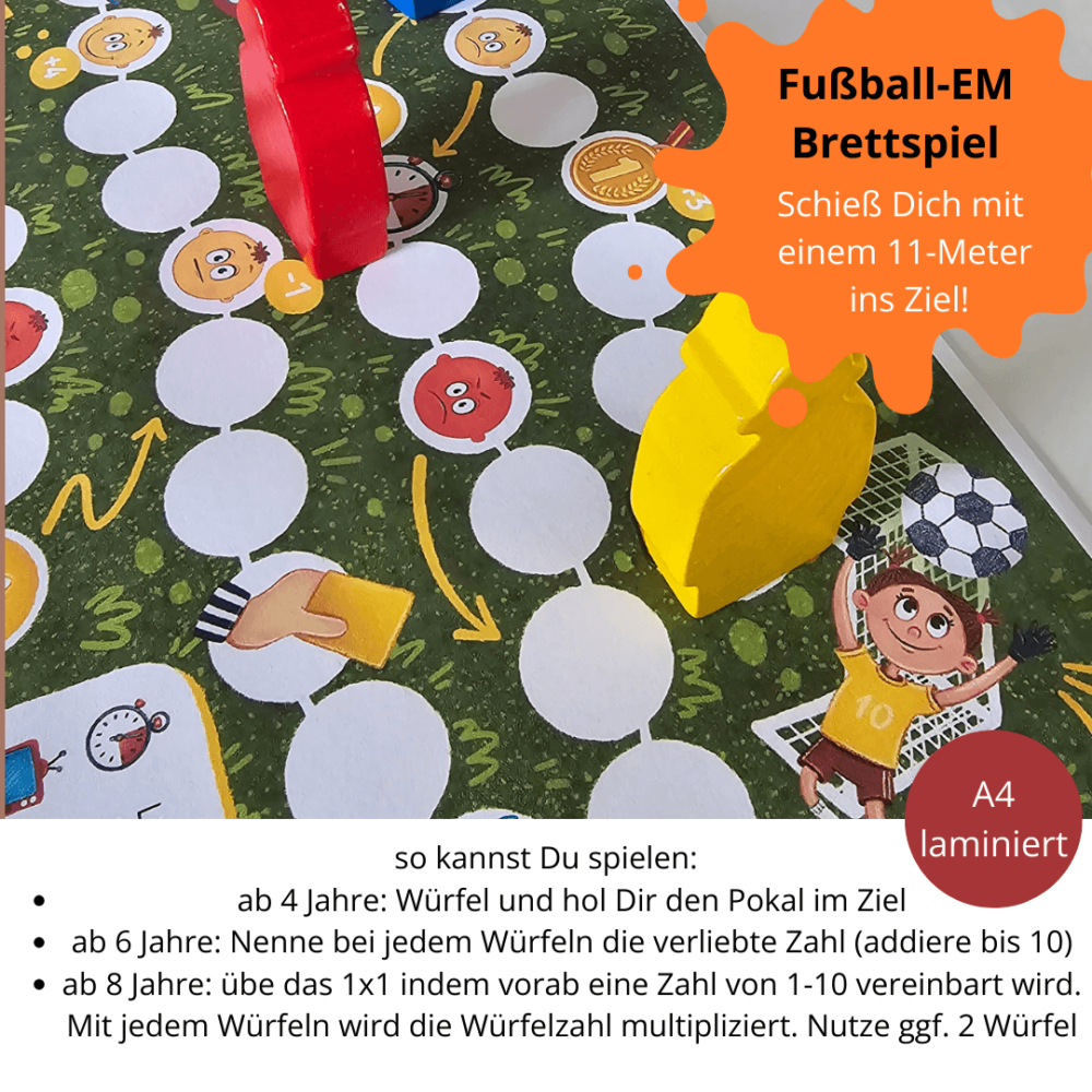 Brettspiel Fussball für Kindergartenkinder und Grundschulkinder. lerne spielend das 1x1