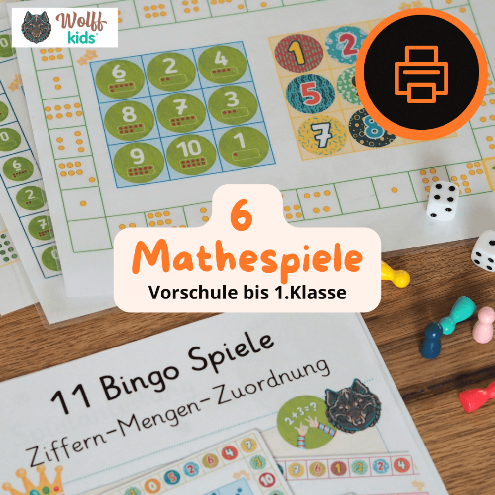 Mathe Lernspiele für die Kita oder zu Hause 4 bis 7 Jahre